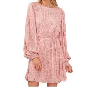 Vince Camuto belted pleated puffed sleeves dress size X-Large XL